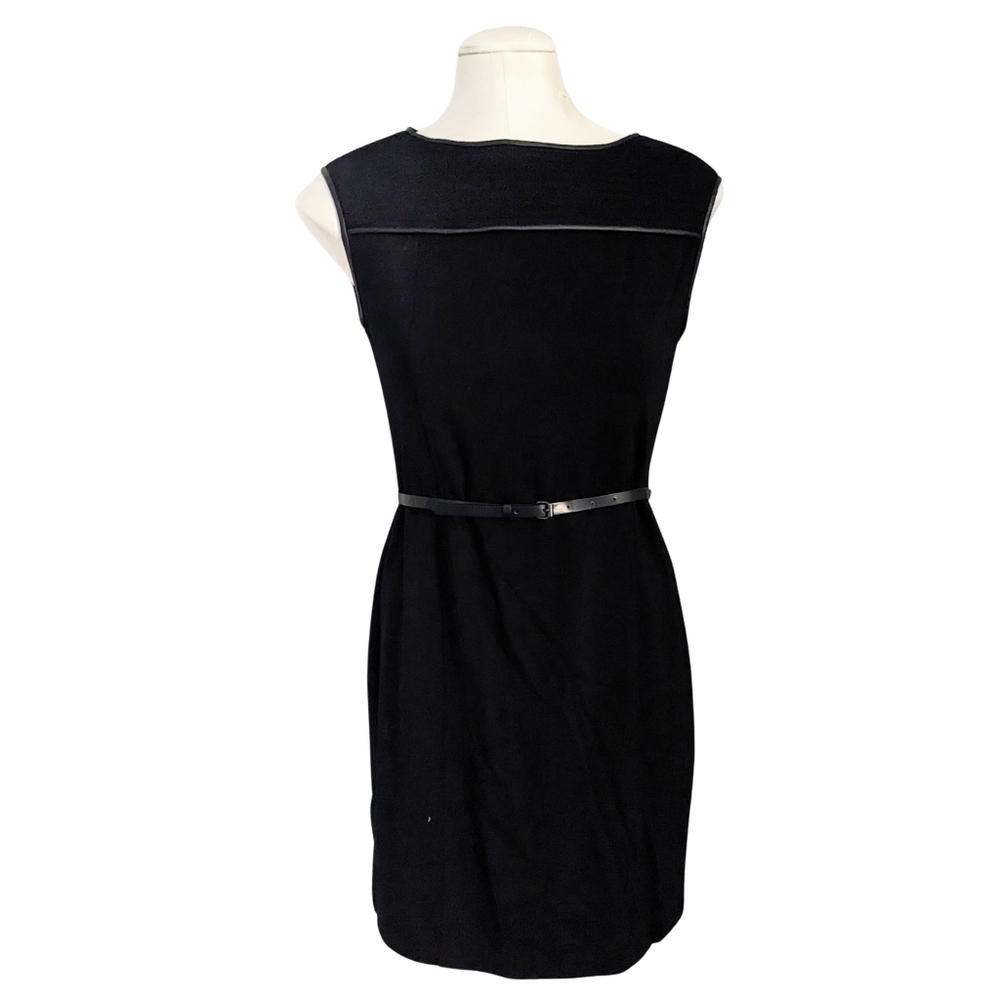 Max Studio black belted sheath shift dress Small career